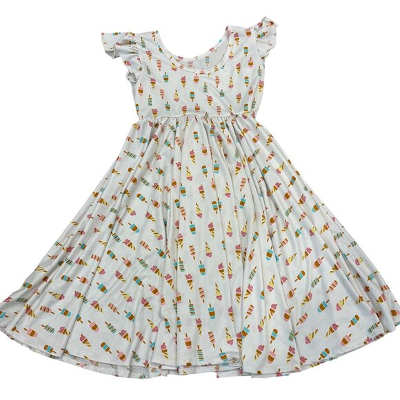 Dot Dot Smile Lucy Ice Cream Print Twirl Dress Girls 8/10 - Picture 2 of 5